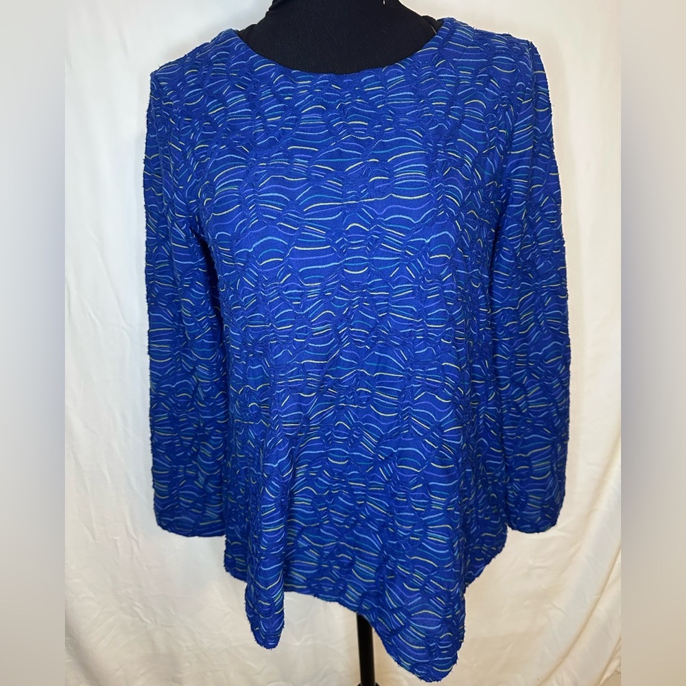 Habitat Clothes To Live In Blue Sz Small Abstract Print Long Sleeves #569